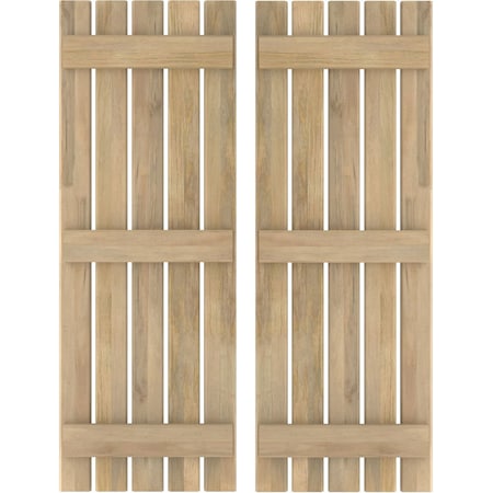 Americraft 5-Board (3 Batten) Exterior Real Wood Spaced Board-n-Batten Shutters, ARW401SB519X56UNH